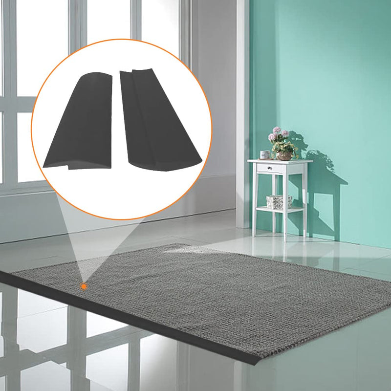 Floor Transition Strip Self Adhesive,PVC Carpet to Tile Flooring Transition Strip,Vinyl Flexible Flooring Transition Strip for Carpet Threshold Transition Strip (Black, 5mm/10FT) Black