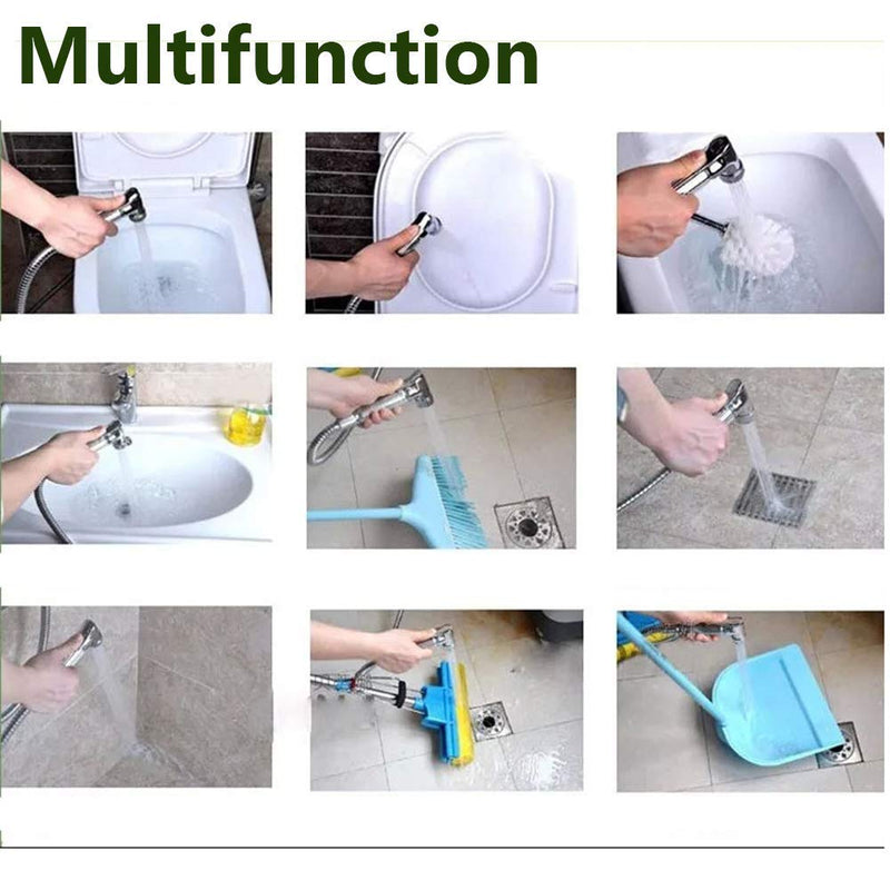 Plastic Handheld Bidet Sprayer Kit – Explosion-Proof Hose, High-Pressure Attachment for Pet Bathing & Diaper Rinsing light sliver