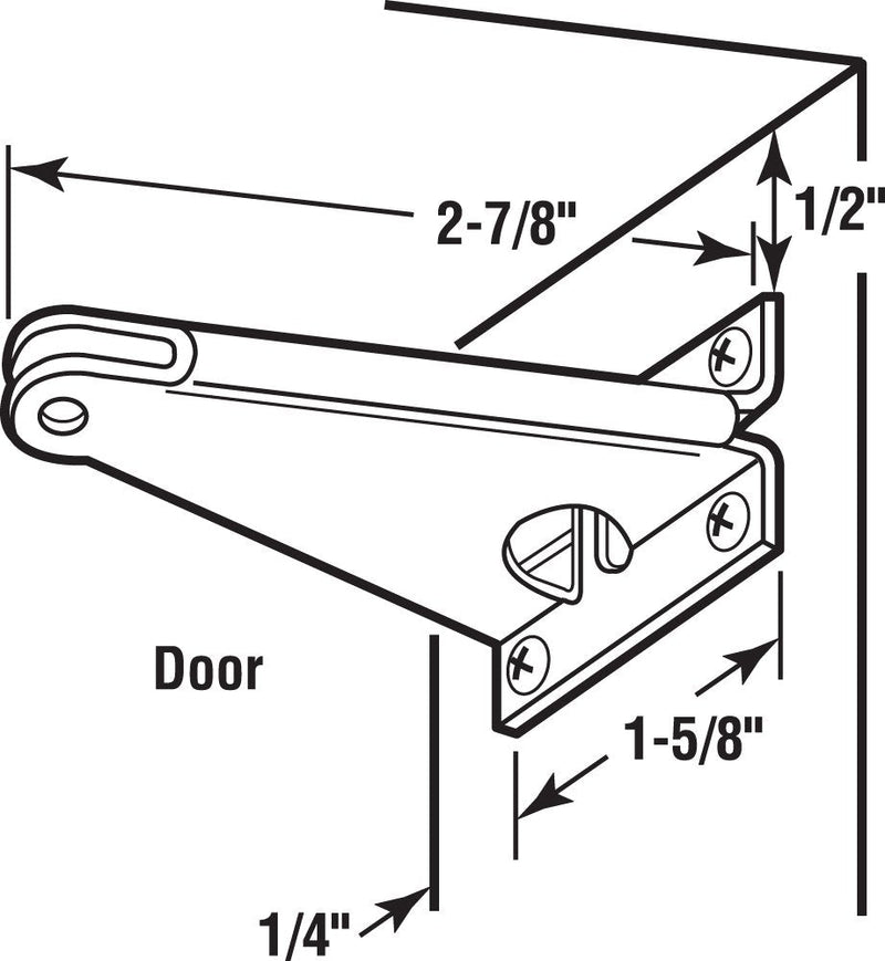 Prime-Line K 5031 2-7/8 In. Stamped Steel Zinc Plated Finish Screen Door Closer Jamb Bracket (Single Pack)