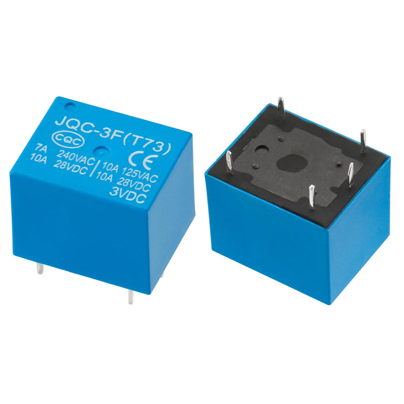 10pcs PCB Power Relay JQC-3F(T73), DC 3V Coil, 7A 240VAC, SPDT, 5 Pins (10) 10