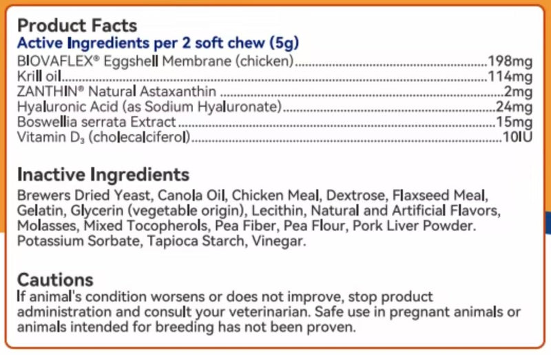 Advanced Soft Chews for Dogs – Hip & Joint Mobility Support with Antarctic Krill Oil, Eggshell Membrane & Hyaluronic Acid – 96 Chews (Beef) Beef