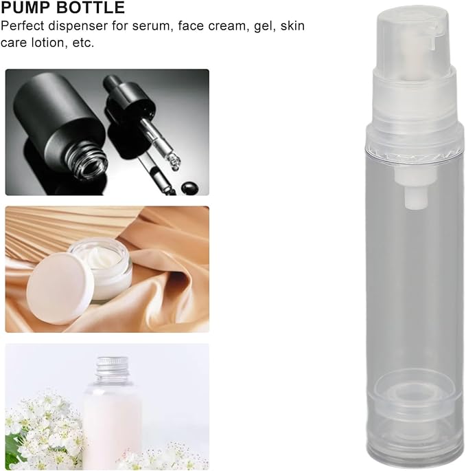 Lotion Pump Bottles 5pcs 10ml Empty Refillable Eye Cream Pump Bottles Skincare Lotion Container Bottles Travel Portable Cosmetic Containers Push Down Pump Dispenser for Gel Serum - NewNest Australia