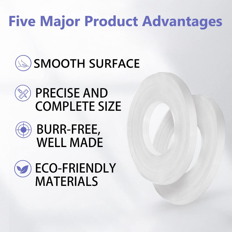 1/4" ID x 1/2" OD White Flat Washer, 1mm Thickness Replacement Washer Gasket, Nylon Round Washer Spacer, Pack of 25 M6 x 13mm x 1mm