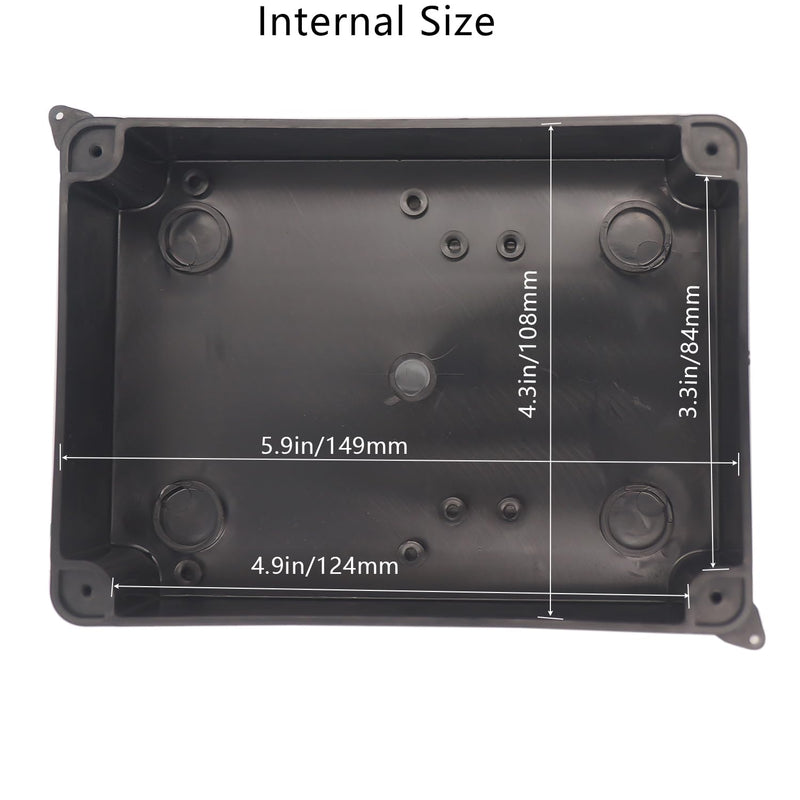 Electrical Box, Outdoor Waterproof Box IP65 Junction Box with Reserved Holes,ABS Plastic Project Box Power Cord Enclosure Black 5.9 x 4.3 x 2.8 inch(150x110x70mm) 5.9" x 4.3" x 2.8"