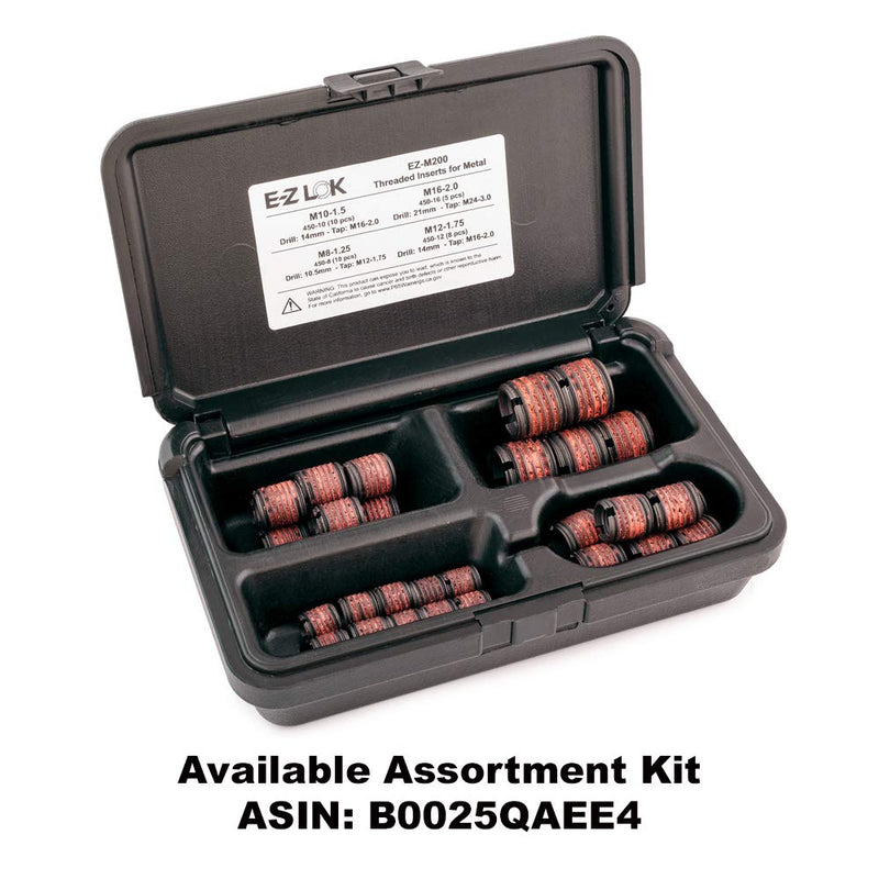 E-Z Lok Externally Threaded Insert, C12L14 Carbon Steel, Meets AISI 12L14, M8-1.25 Internal Threads, M12x1.75 External Threads, 12.50mm Length, Made in US (Pack of 5) 10.4mm M8-1.25 Internal Threads, M12x1.75 External Threads, 12.50 mm Length
