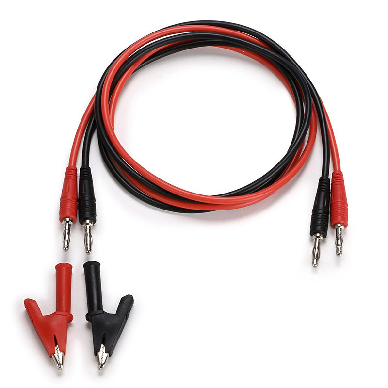 Sumnacon 4 in 1 Banana Plug Alligator Clip Pure Copper Fork Test Lead, 3.3 ft Multimeter Flexible Test Lead Wire Cable with Protective Jack Copper Clamps for Electrical Testing 1000V/15A 3.3Ft/1M