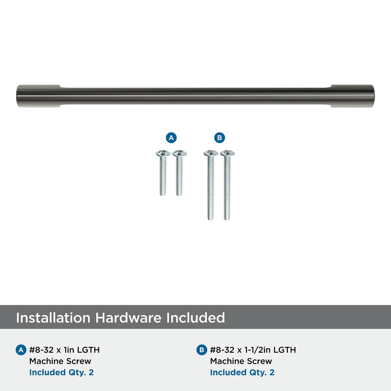 Amerock 7-9/16" Riva Graphite Drawer Pull | 7-9/16 inch (192mm) Center-to-Center Mounting Distance and 8-7/16 inches Overall Length, Durable Zinc Cabinet Hardware 7-9/16 Inch (192 mm) Center-to-Center