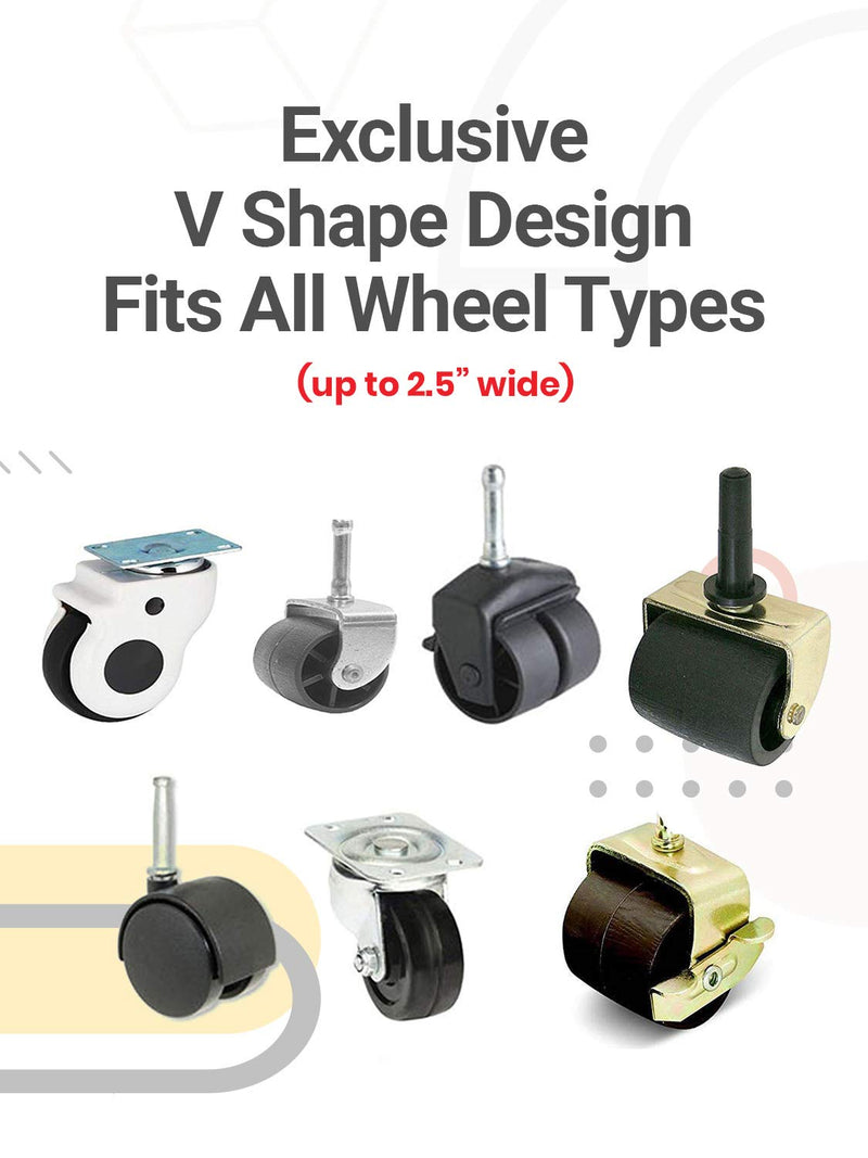 SlipToGrip Bed and Furniture Stopper - Bed Stoppers to Prevent Sliding - Bed Frame Wheel Stoppers - Bed Wheel Stopper - Wheel Stoppers for Rolling Furniture - Black (Set of 4)