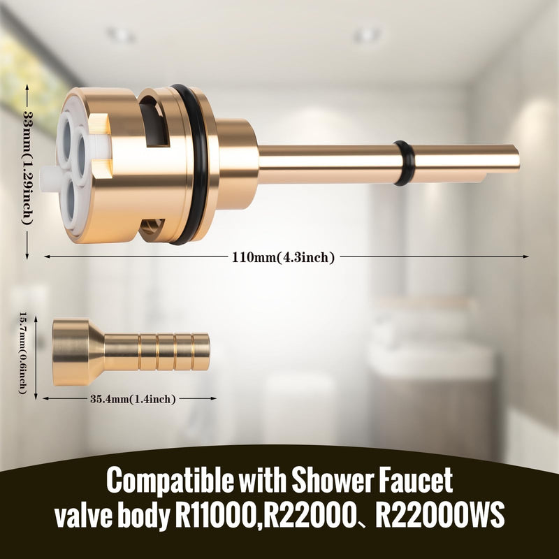3-Setting Diverter Cartridge Replacement Part Set – Compatible with RP51918, R11000,R22000 Faucet Valve Replacement Trim Kit, 3-Way Brass Shower Diverter Valve