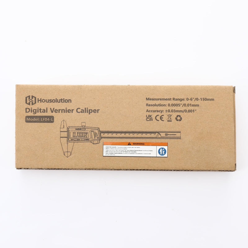 Digital Caliper 6 Inch, Caliper Measuring Tool with Large LCD Screen, Inch/MM, 4 Measuring Ways, Auto-Off LCD Stainless Steel Micrometer Vernier Caliper for Printing Jewelers Woodworkers Industry Industry-150mm