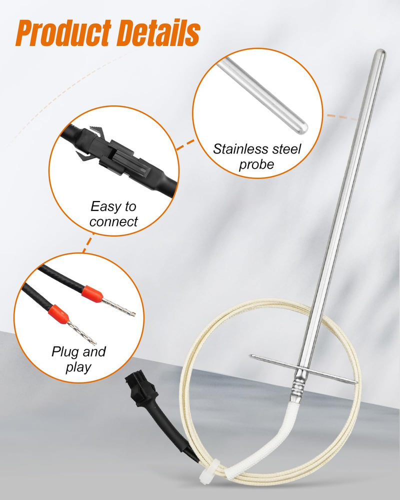 ZG-RTD-4 Temperature Probe Sensor Fit for Z-Grill 600 550A Series Pellet Grills, 5 1/8" ZG-RTD-4