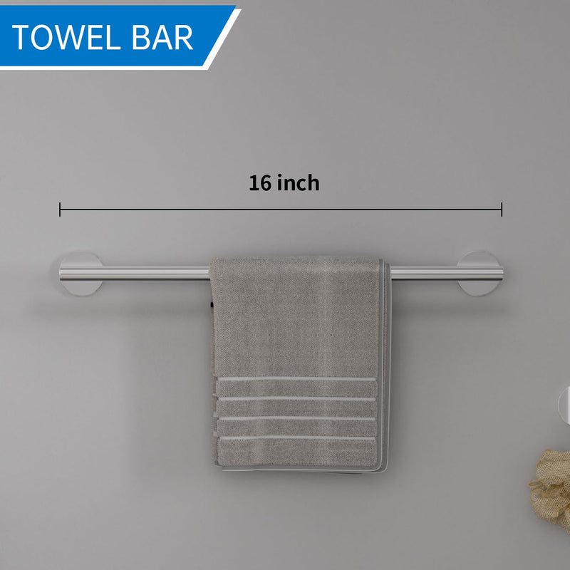 Chromed Bathroom Hardware Set, 5 Pieces Bathroom Accessories Set,SUS304 Stainless Steel 16 Inch Bath Towel Bar Set Wall Mounted,Robe Towel Hooks, Toilet Paper Holder,Towel Racks for Bathroom SP-60008 Chromed