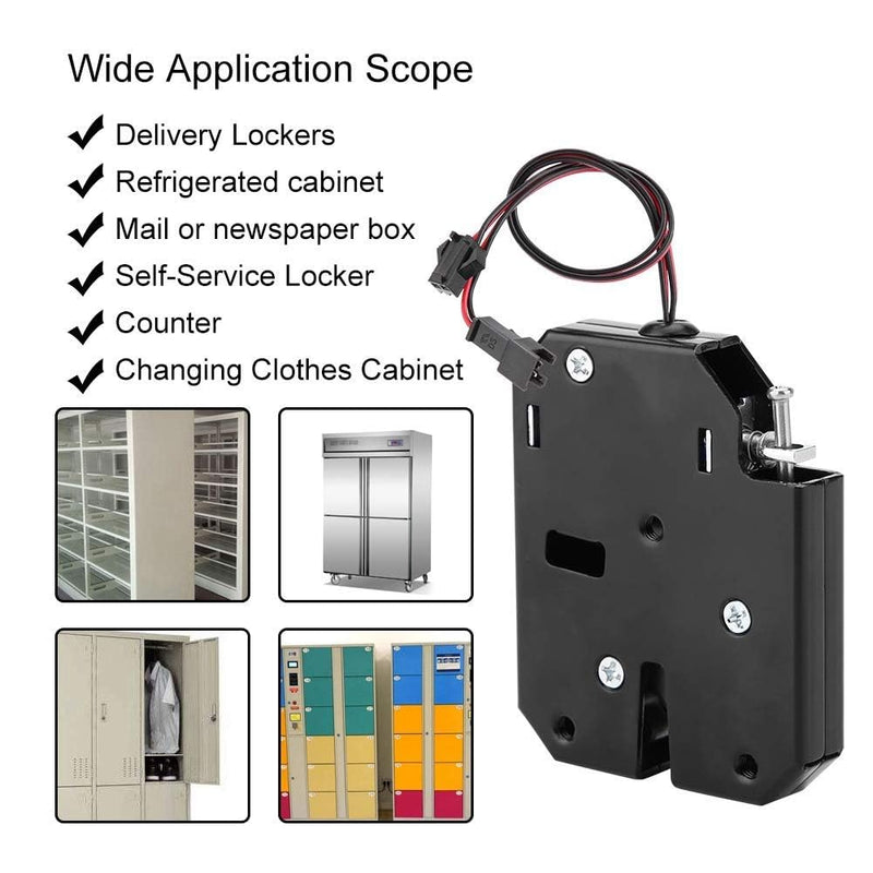 4PCS DC 12V 2A Electromagnetic Hidden Door Latch Locks, 150kg Force Magnetic Cabinet Locks, 1000000 Times Electromagnet Solenoid Lock (4) 4