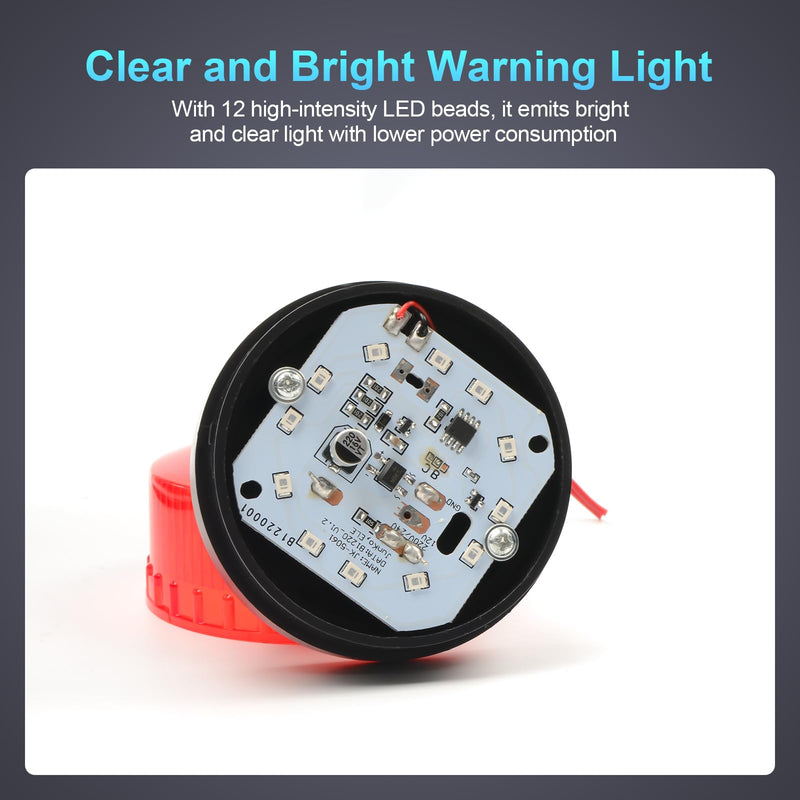 Signal Warning Lamp with Foam Pad - Round Red Warning Light Blinking Light for Security Warning System, LTE-5061J, AC 110V, CE