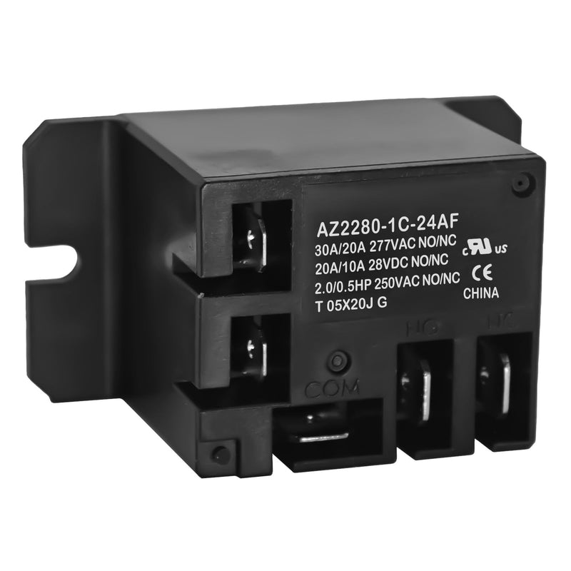 Power Relay AZ2280-1C-24AF (Pack of 2) - 24VAC 30A 277VAC 28VDC, 5Pins 1 Form C SPDT, Quick Connect Normally Closed