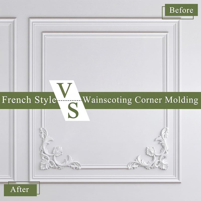4 Pcs Ceiling Molding Kit, Corners Murals Trim French Style Accent