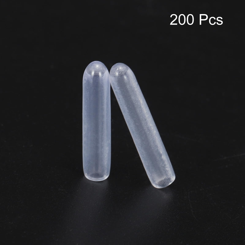 uxcell 200pcs Rubber End Caps 2mm ID Vinyl PVC Round End Cap Cover Screw Thread Protectors Clear