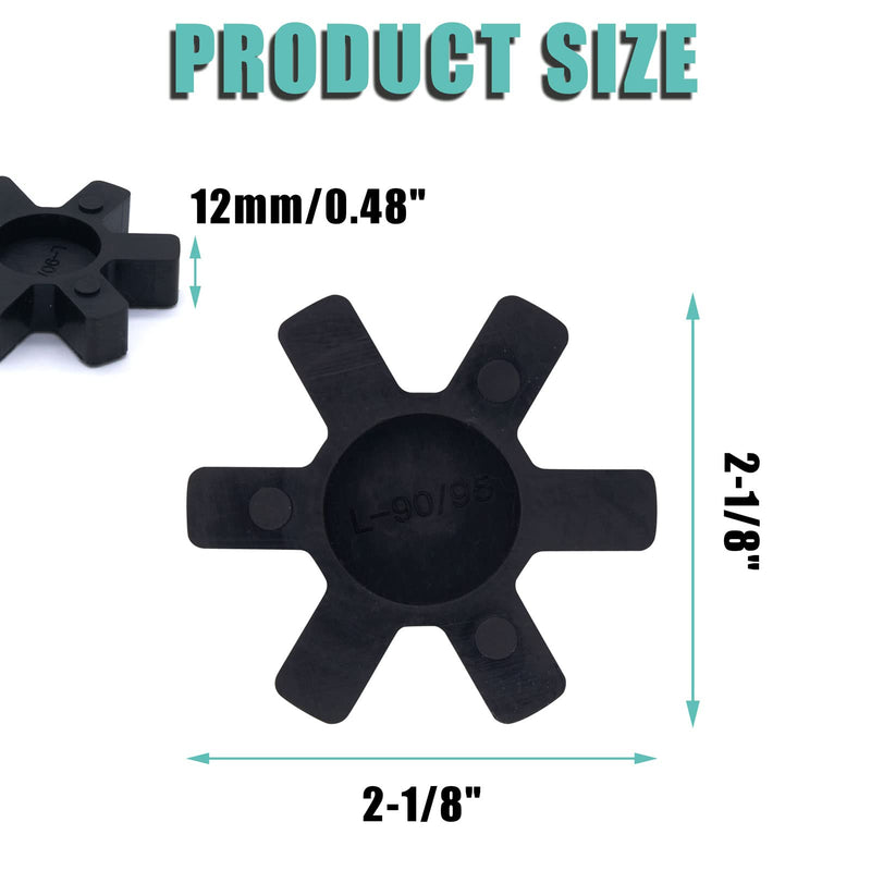 Flexible L095 NBR Rubber Spider Insert Solid Spider Center Inserts Fits for Lovejoy Martin L-Jaw Coupling (4 Pack) 4