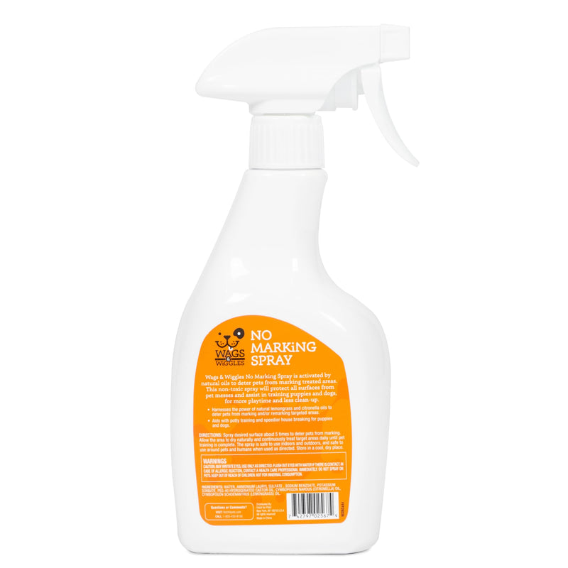 Wags and Wiggles No Marking Deterrent Training Spray for Dogs - Indoor Dog Pee Repellent, Anti-Marking Behavior Correction Spray for Puppies and Adult Dogs, 16 Fl Oz Citrus Zesty 16 Fl Oz (Pack of 1)