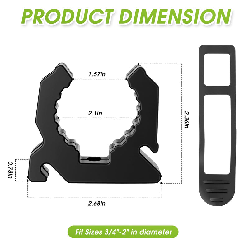 2PCS Boat Hook Holder with Rubber Spring Strap,3/4'' to 2'' Diameter Quick Release Boat Hook Oar Spring Clips for Boat Hook, Oar Mounts,Boat Net, Gaff, Anchor Pole,Push Pole, Tools 4PCS