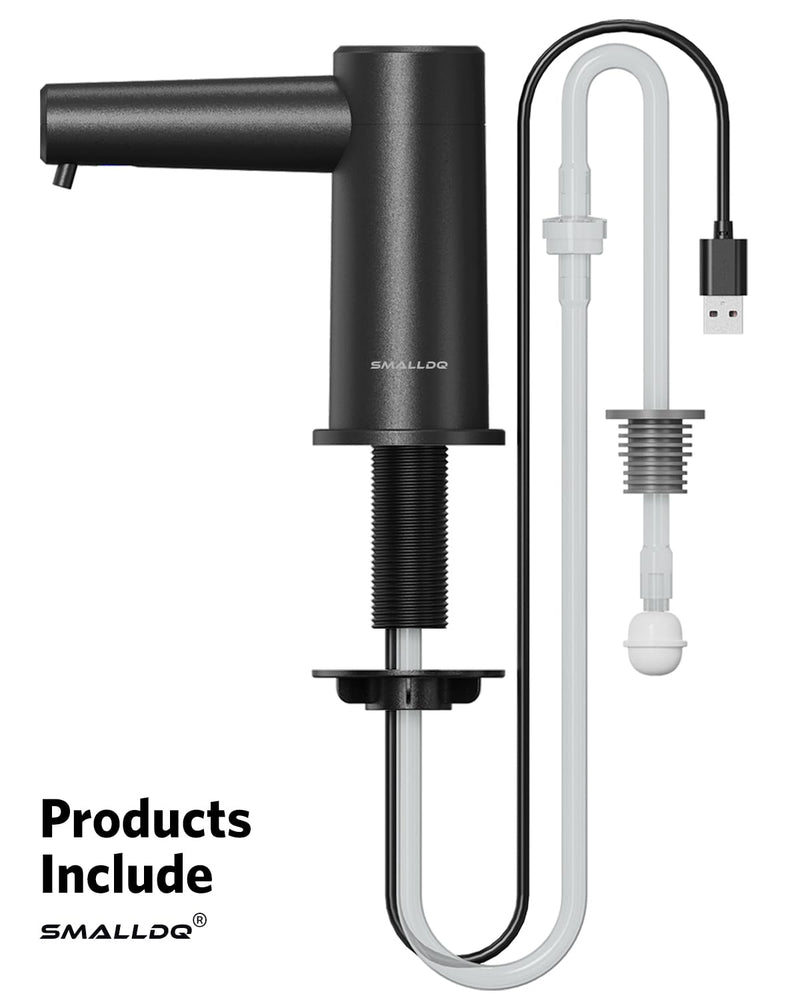 Kitchen Sink Dish Soap Built-in Dispenser, Touchless Electric Embedded Soap Dispenser Pump with 38" Silicone Extension Tube, Designed for Kitchens and Bathrooms (Black)