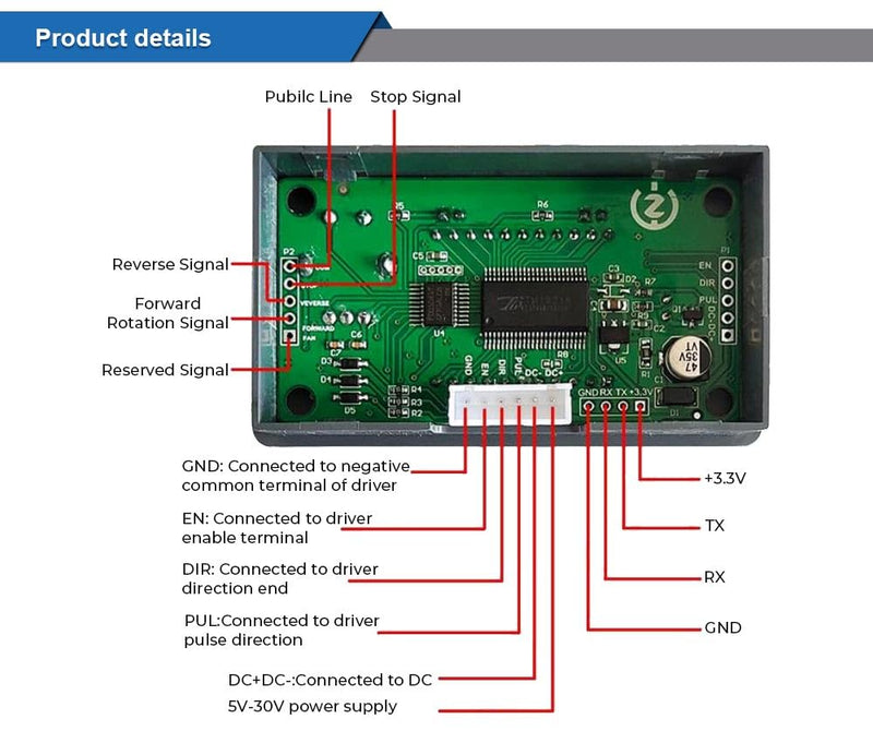 STEPPERONLINE Stepper Motor Controller 5-30VDC TTL Serial Remote Communication for Single Axis Nema 17, 23 Stepper Motor