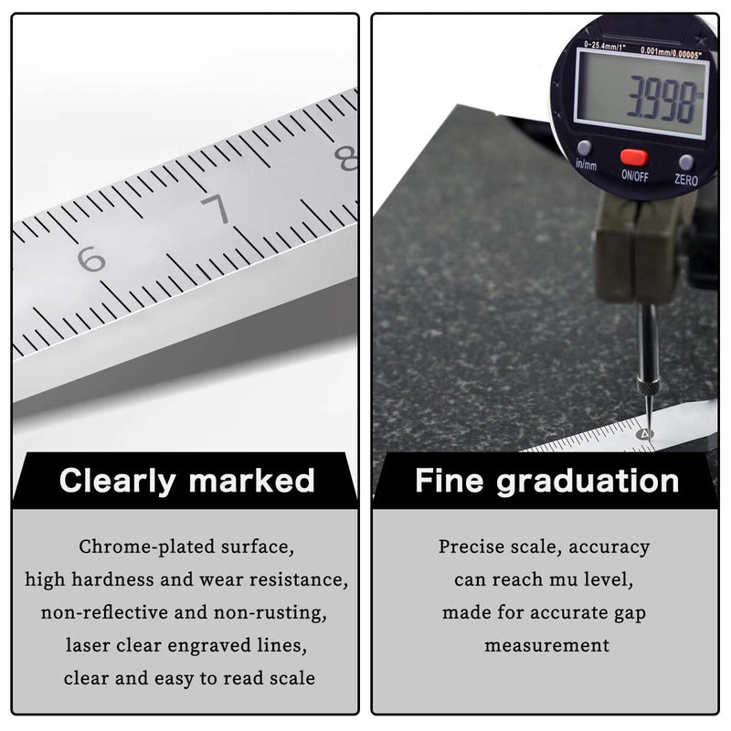 Thickness Gauge Taper Gauge Welding Wedge Feeler Gauge Gap Feeler Wedge Gauge Measurement Tool (1-15mm)