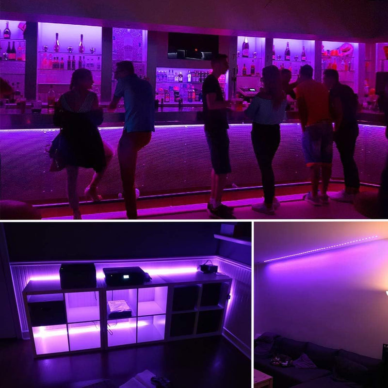 40 Foot Led Black Light Strip Kit, 720 Units Led, 12V Flexible Blacklight Fixtures, Non-Waterproof 40 ft