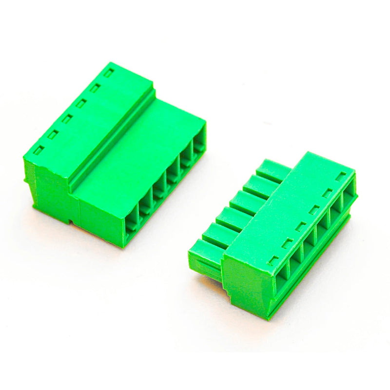 Tcenofoxy 3.81mm Male & Female 2/3/4/5/6/7/8/9/10/11/12/13/14/15/16/18/20/24 Pin Phoenix Connector No Soldering Green PCB Screw Terminal Block Connector (2Sets 3.81MF-6Pin) 3.81MM-6P-2Sets