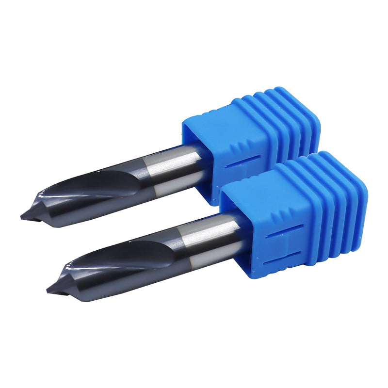 2Pcs 3/8in Solid Carbide Spotting Drill,90 Degree,2 Flutes,AlTiN Coated Bits Tool for Medium Hardness Steel, Brass, Iron 2