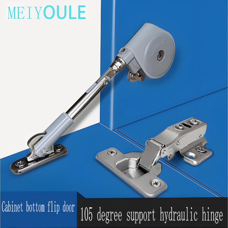 Front Desk Soft Open Hinges Pull Down, 105 ° Pull Down Support Hinge, Slowly Lay Flat and Unfold downwards, Meiyoule Soft Close Hinge Used for Cabinet Door Downward Opening (2-piece Set)