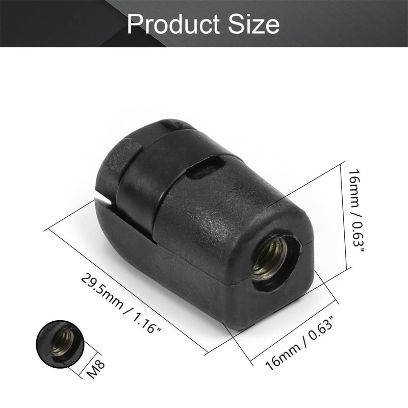 Fielect 2pcs M8 Female Thread PA66A5 Gas Spring End Fitting Black Gas Spring Connector Generator Accessories 2pcs Black