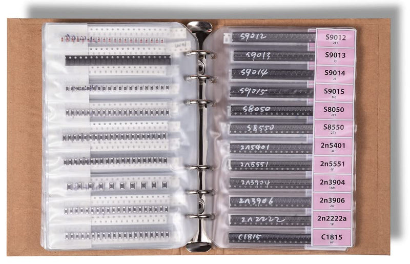SMD 0805 Book, Resistors, Capacitors, Transistors, Diodes SMT Electronic Components Assortment - 5435 pcs 0805 SMD Book