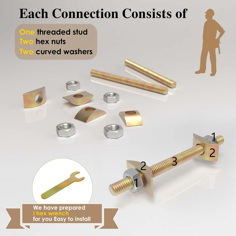 Furniture Fastening Connectors: Secure Countertops, Butcher Blocks, Tables, and Bed Frames with Bolt and Nut Hardware, Draw Bolts, and Miter Bolts,Metric-M8 5/16" x 3-1/2" (10PCS)
