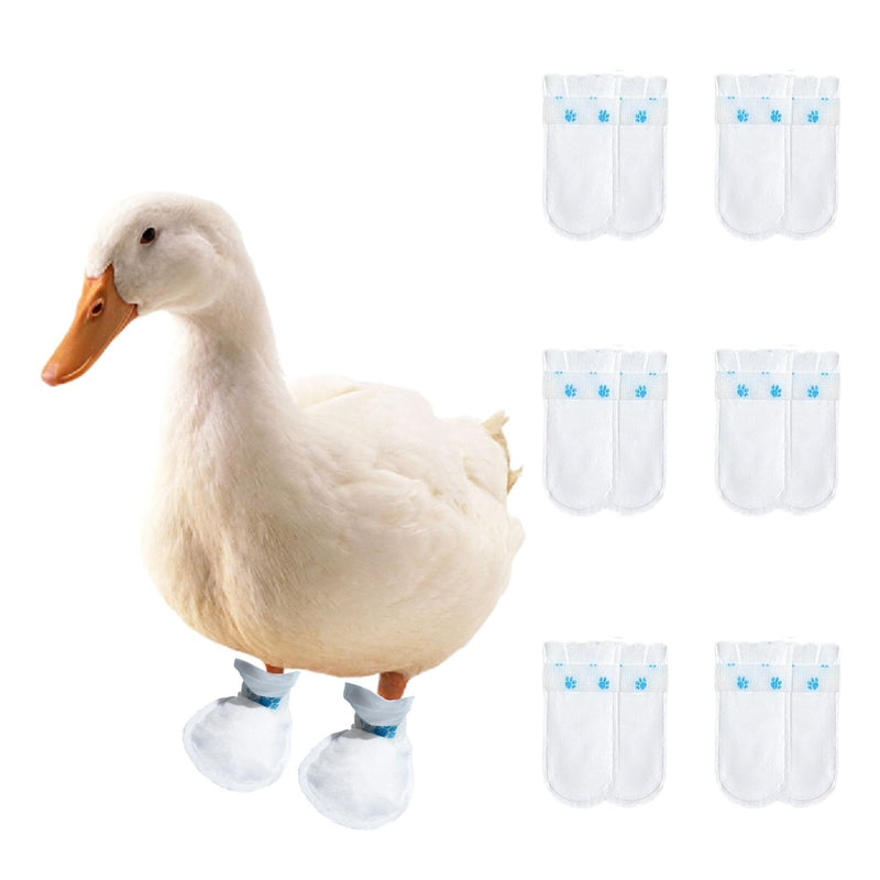 MANON ROSA Duck Shoes for Real Ducks 6-Pair Waterproof & Disposable Booties with Self-Adhesive Bandage for Waterfowl Wound Foot Care Bumblefoot (Waterproof Version,Small) Waterproof Version Small