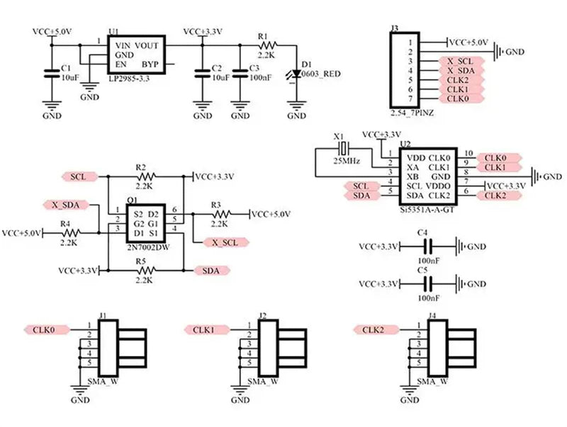 Si5351A 3-Channel Clock Signal Generator Module 8KHz-160MHz I2C Square Wave for DIY Projects and Electronics Kits 3-5VDC