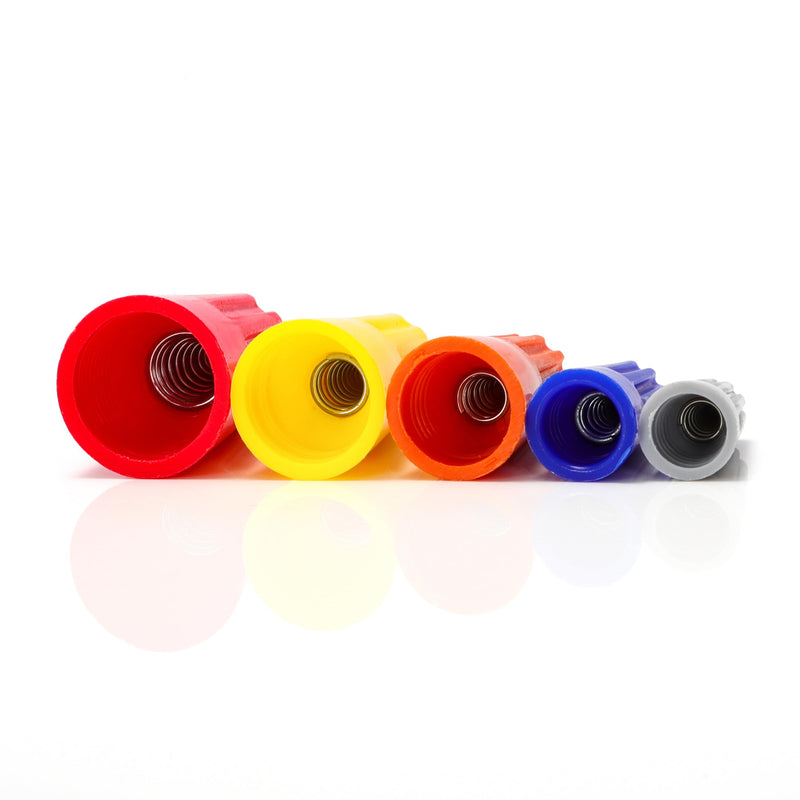 HKS 120 PCS Yellow Wire Caps - AWG 20-10,Twist-On Screw Nuts,Insulated Insertion Electrical Wire Connectors with Spring - Portable & Quick to Connect.