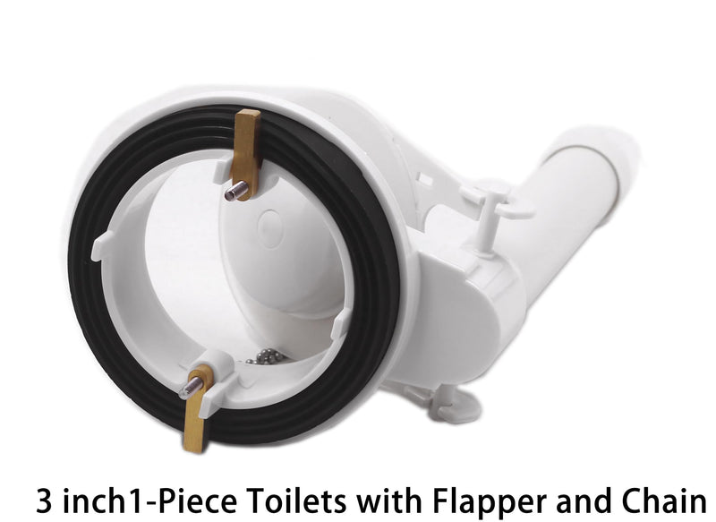 One Piece 3-Inch Toilet Flush Valve Repair Kit for Toilets with Flapper and Chain - Easy to Install