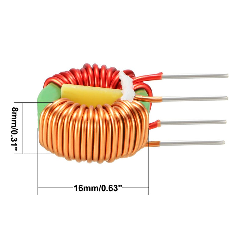 uxcell 10Pcs Vertical Toroid Magnetic Inductor Monolayer Wire Wind Wound 2mH 5A Inductance Coil