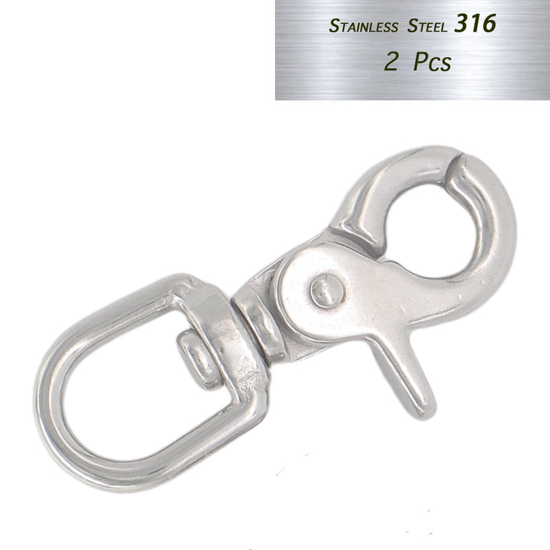 1 PCS 316 Stainless Steel Swivel Trigger Snap Hooks, 2.65” Heavy Duty Clips, 130 lbs Capacity - Marine Grade, Anti-Rust, Multipurpose Lobster Claw Clasps for Pet Leashes, Bags, and Cameras 1