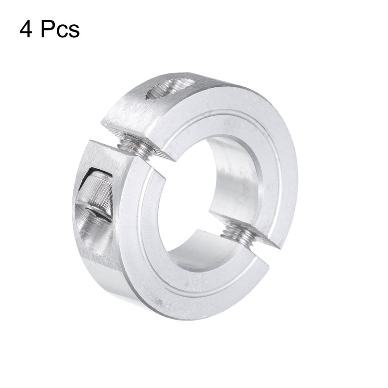 uxcell 4pcs Double Split Clamp-On Shaft Collar for 7/8" Shaft, Two-Piece Clamping Collar, 1-5/8" OD, 1/2" Thickness, Aluminum Alloy Set Screw Split Collar Clamp