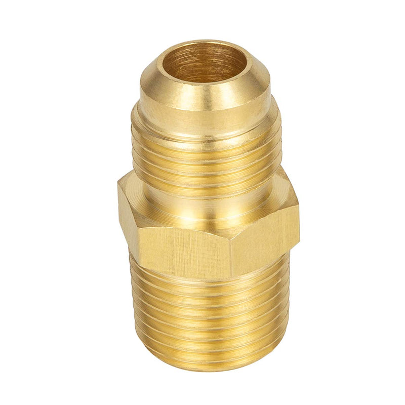 2 PCS Brass Tube Fitting, Half Union Gas Adapter 3/8" Flare x 3/8" NPT Male Pipe