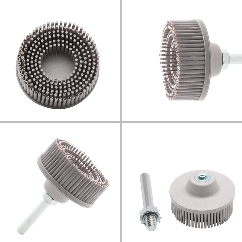 2Pcs 120 Grit White Bristle Disc Attachment, 2 Inch Abrasive Bristle Disc Gasket Removal Disc with 1/4 Shank Coating Removal Disc for Rotary Tool