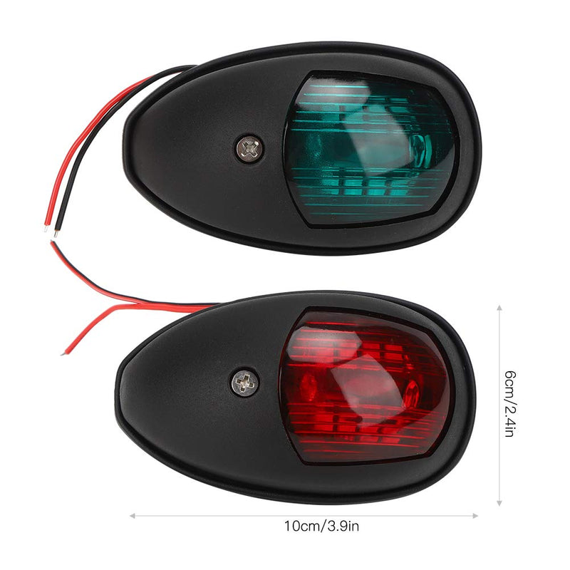 LED Navigation Lights Boat Marine Navigation Lights Red Green LED Navigation Lights Portable Shipping Marine Sailing Signal Lamp 10‑30V(Black)