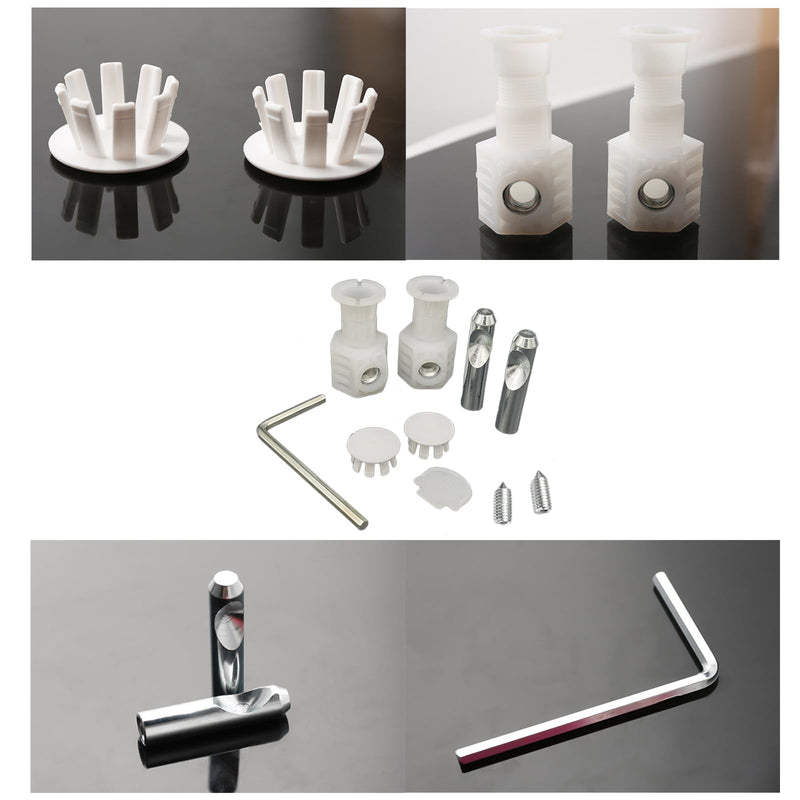 1 Pair Toilet Fixing Kit Universal Back to Wall Toilet Fixing Bolts Kits for Wall Hung Toilet, Toilet Lid Screws Top Fixing Hinges Bathroom Repair Fixings Bracket and Screws for Floor Bathroom Toilet
