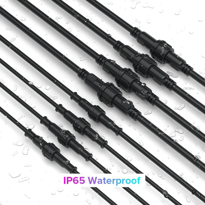 BTF-LIGHTING 3 Pin Electrical Connector 22AWG IP65 Male Female Connector 7.87in/20cm Extension Cable for Car,Truck,Boat,Indoor/Outdoor LED Strip Lights/String 15mm Nut Small Size 5 Pairs 1 to 1 3 PIN Small Size