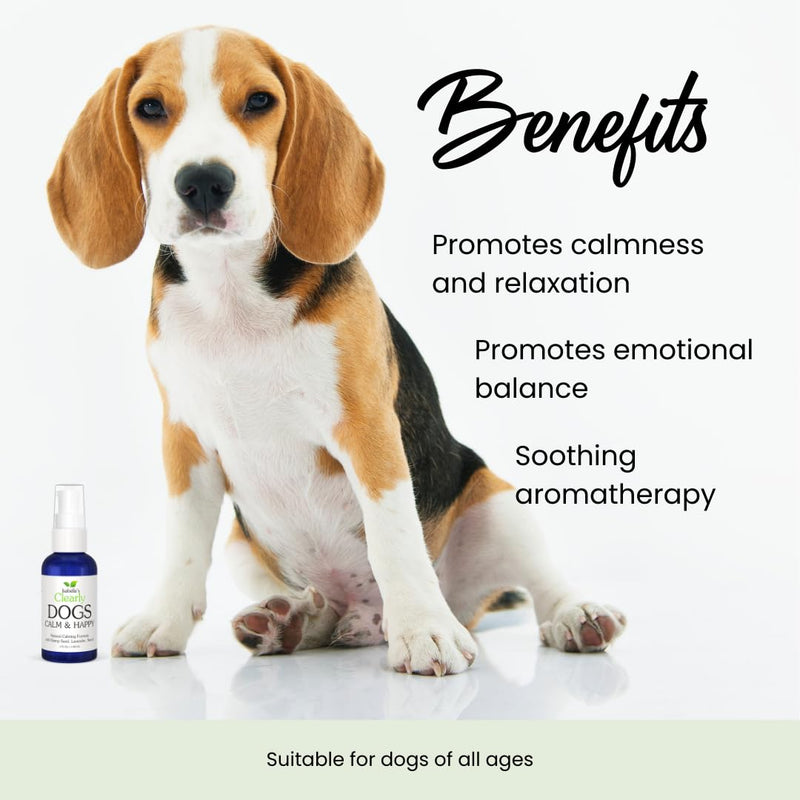 Natural CALM & HAPPY Oil for Dogs - Pet Safe Essential Oils with Lavender, Petitgrain and Neroli - Calming and Soothing for Stress, Anxiety, Hyperactivity | Natural Pet Product Made in USA