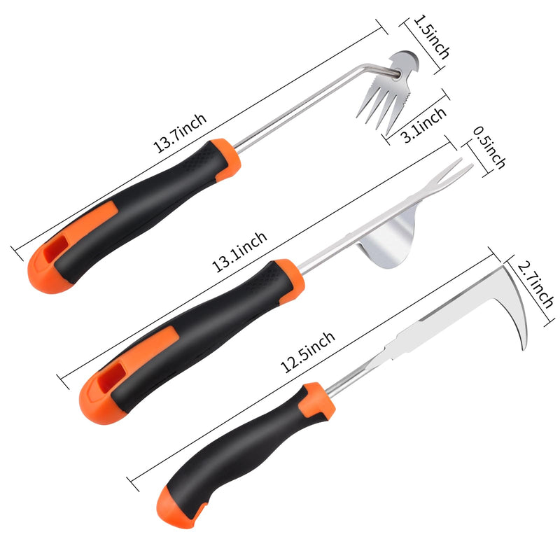 2025 Hand Weeder Tool, Rubber Handle Manual Weeder Puller Tool, Uprooting Weeding Tools, Crack Weeder Crevice, 4 Teeth Weeding Tool, Weeding Artifact Tool for Gardening(3 Pcs) All-purpose(3 Pcs)