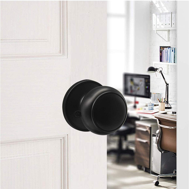Probrico Black Half Dummy Door Knobs, Round Non-Turning Inactive Door Knobs Handles for Closet French Door,4 Pack 4 Pack