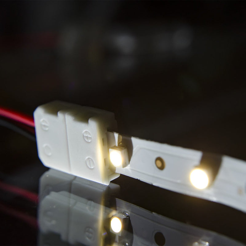 HitLights LED Light Strip Connector, 8mm Single Color 3528-6 Inch Any Angle Strip to Strip, 4 Pack 2Pin 8mm (4Pack)
